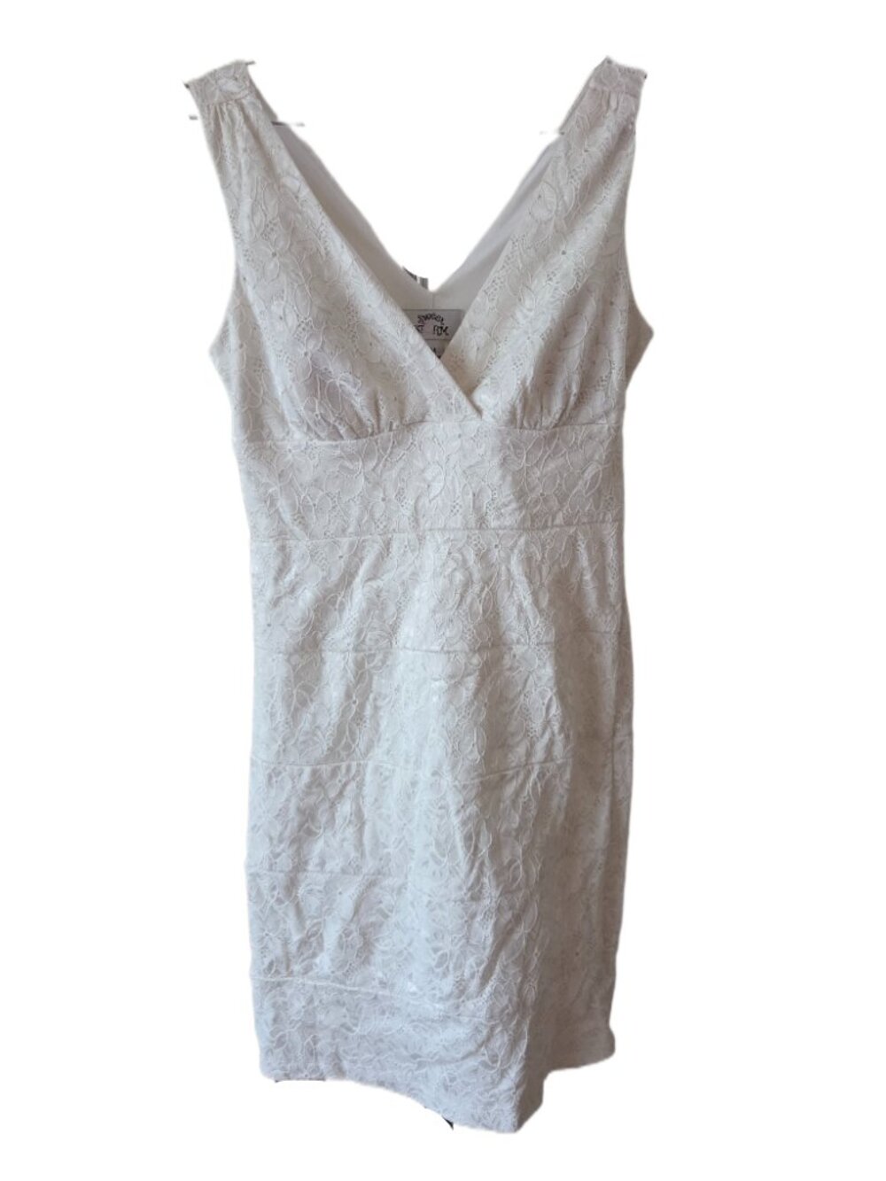 Sweet Storm Cream Colored Lace Overlay Mini Sundress